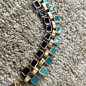 Brooks brother blue (light and dark) bracelet with gold accent